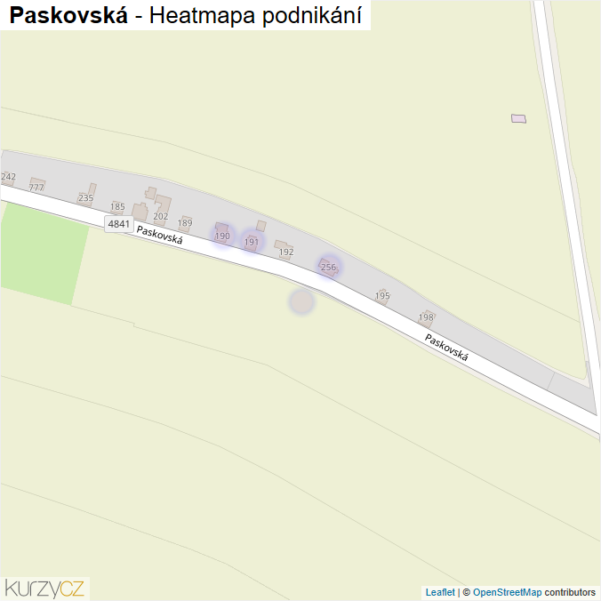 Mapa Paskovská - Firmy v ulici.