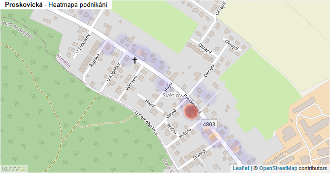 Proskovická - mapa podnikání
