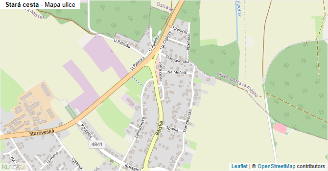 Stará cesta - mapa ulice