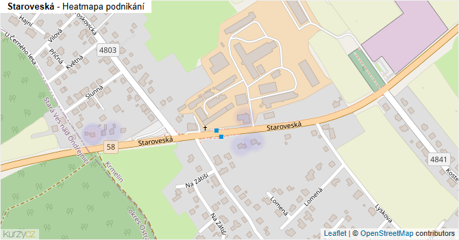 Staroveská - mapa podnikání