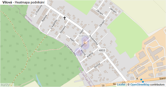 Vilová - mapa podnikání