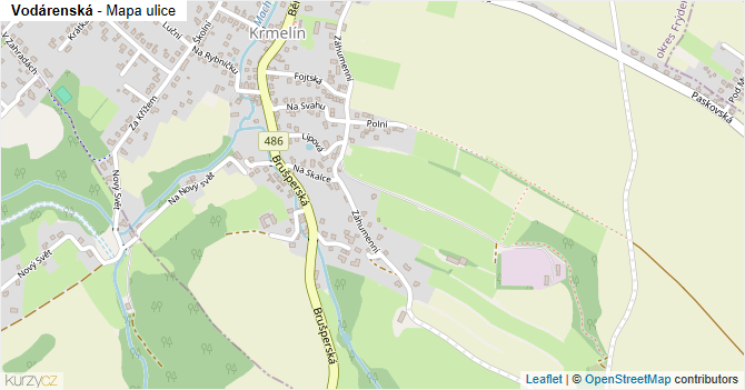 Vodárenská - mapa ulice