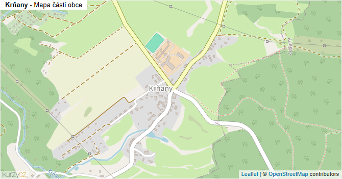 Krňany - mapa části obce