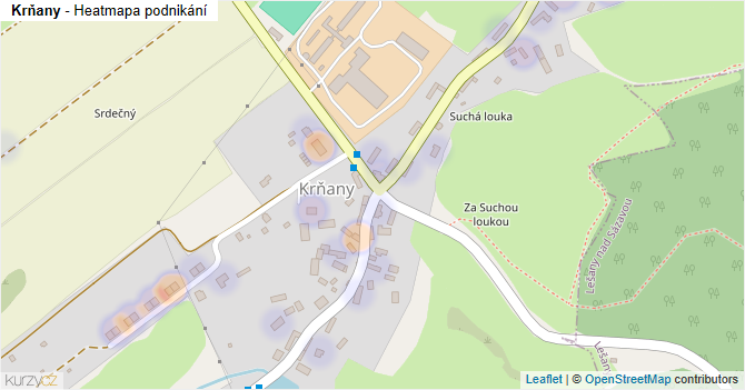 Krňany - mapa podnikání