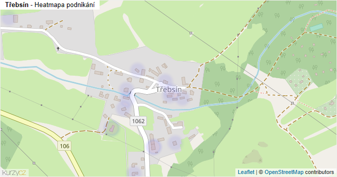 Třebsín - mapa podnikání