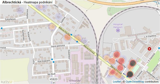Albrechtická - mapa podnikání