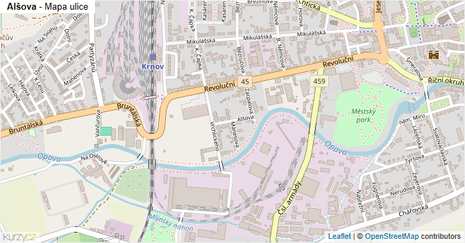 Alšova - mapa ulice