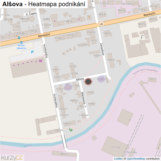 Mapa Alšova - Firmy v ulici.