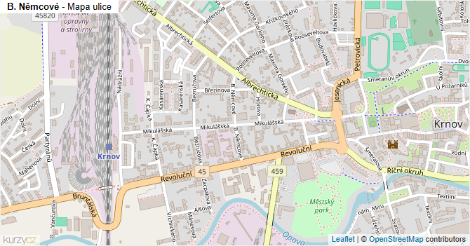 B. Němcové - mapa ulice