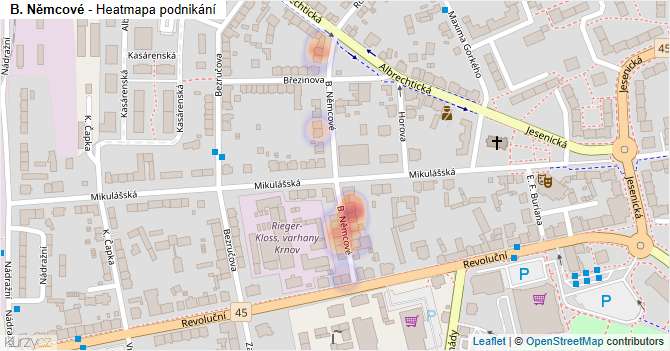 B. Němcové - mapa podnikání