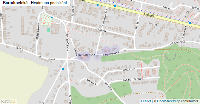 Bartultovická - mapa podnikání