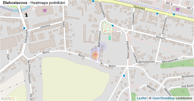 Blahoslavova - mapa podnikání