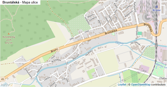 Bruntálská - mapa ulice
