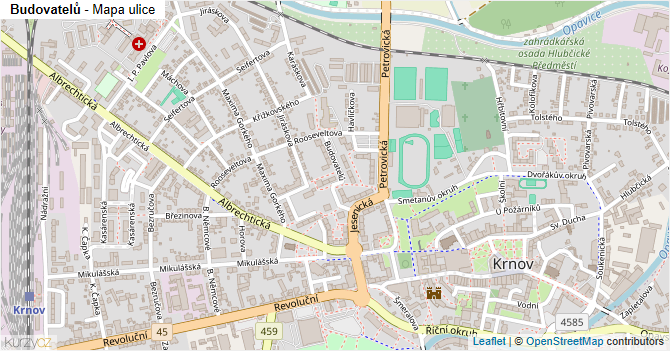 Budovatelů - mapa ulice