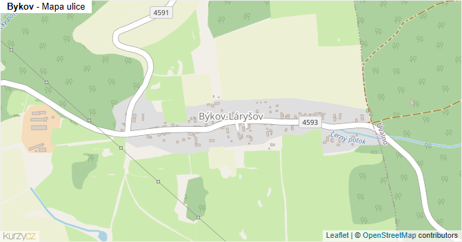 Bykov - mapa ulice