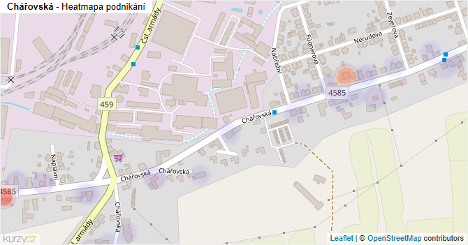 Chářovská - mapa podnikání