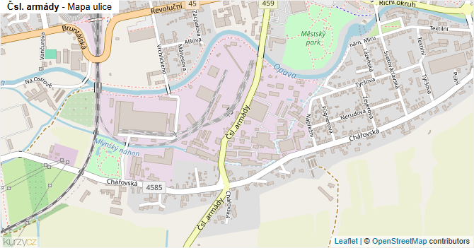 Čsl. armády - mapa ulice