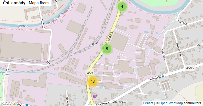 Čsl. armády - mapa firem