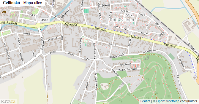 Cvilínská - mapa ulice