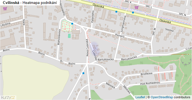 Cvilínská - mapa podnikání