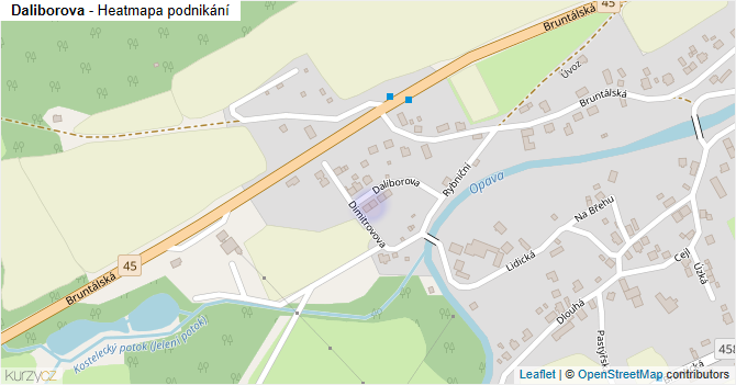 Daliborova - mapa podnikání