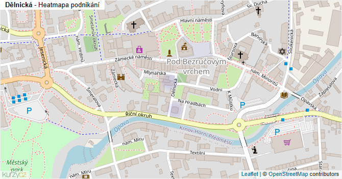 Dělnická - mapa podnikání