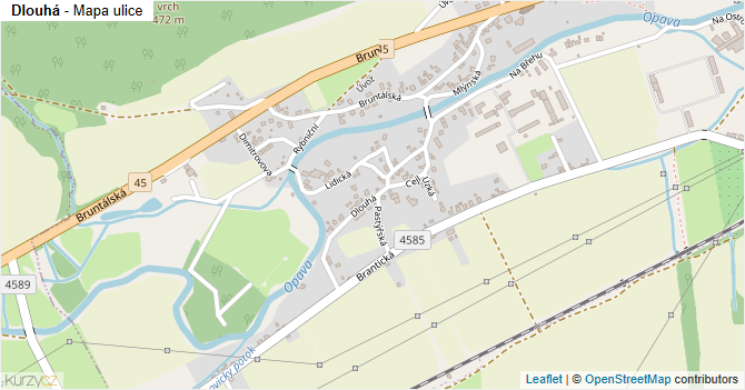 Dlouhá - mapa ulice