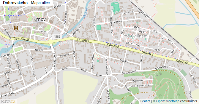 Dobrovského - mapa ulice