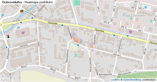 Dobrovského - mapa podnikání