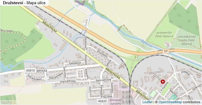 Družstevní - mapa ulice