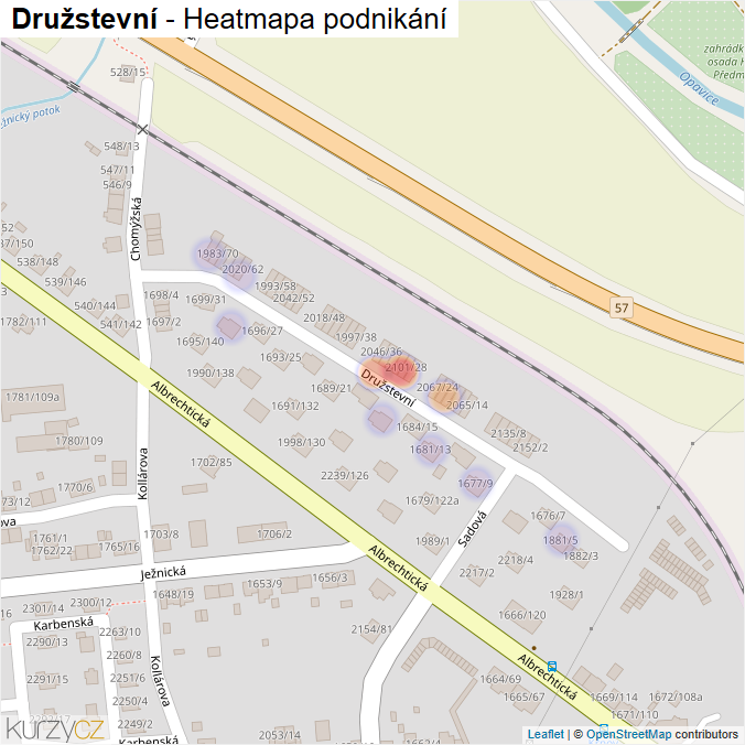 Mapa Družstevní - Firmy v ulici.