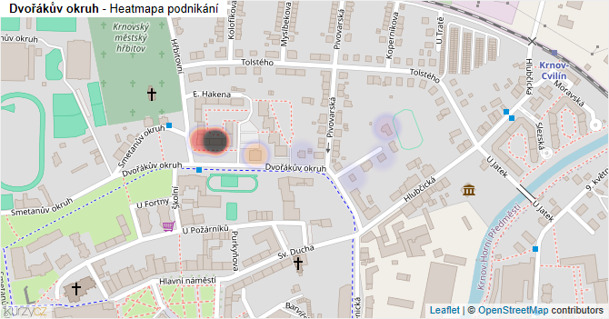 Dvořákův okruh - mapa podnikání