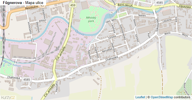 Fűgnerova - mapa ulice
