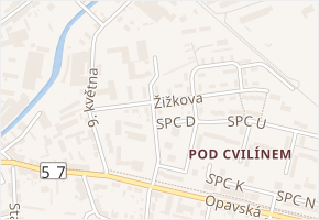 Hálkova v obci Krnov - mapa ulice