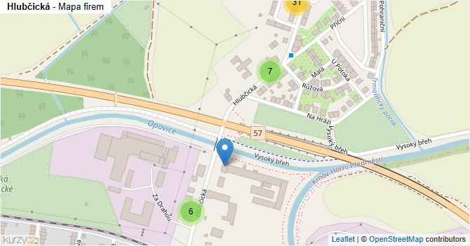Hlubčická - mapa firem