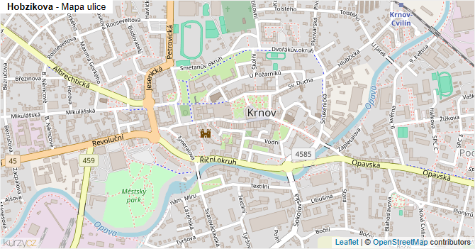 Hobzíkova - mapa ulice