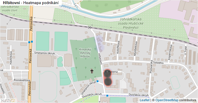 Hřbitovní - mapa podnikání