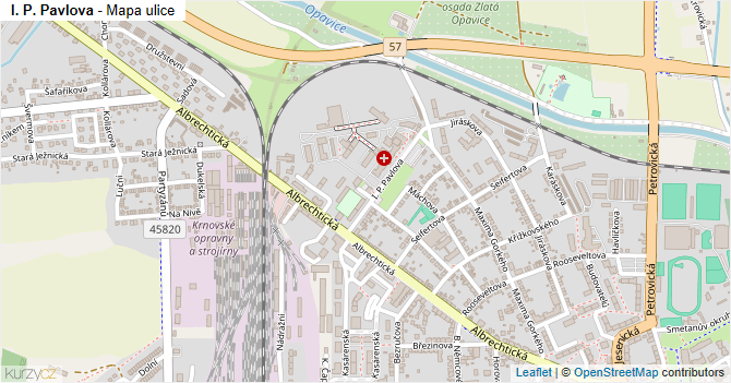 I. P. Pavlova - mapa ulice