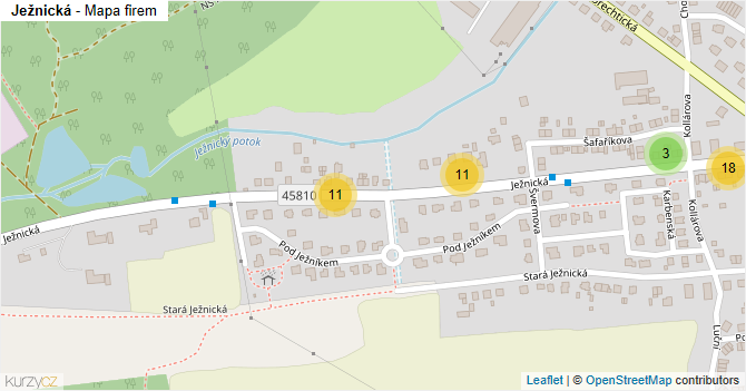 Ježnická - mapa firem