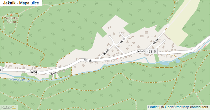 Ježník - mapa ulice