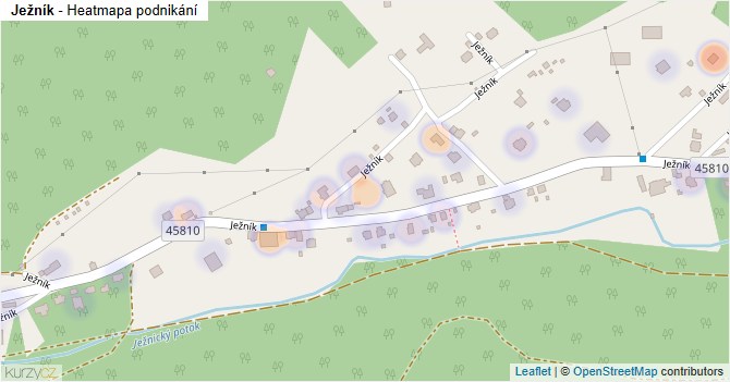 Ježník - mapa podnikání