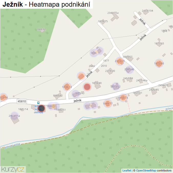 Mapa Ježník - Firmy v ulici.