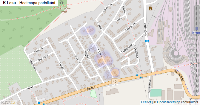 K Lesu - mapa podnikání
