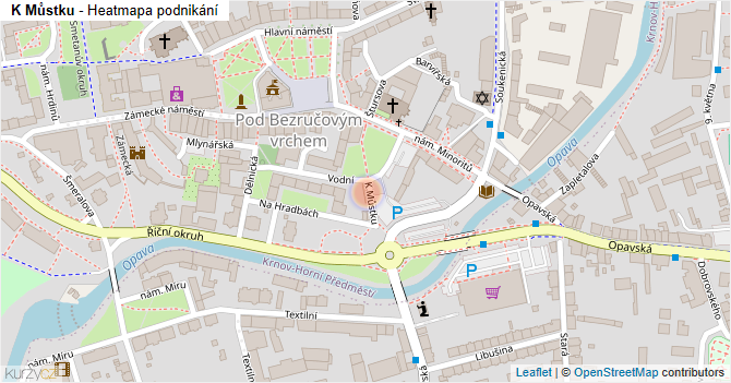 K Můstku - mapa podnikání