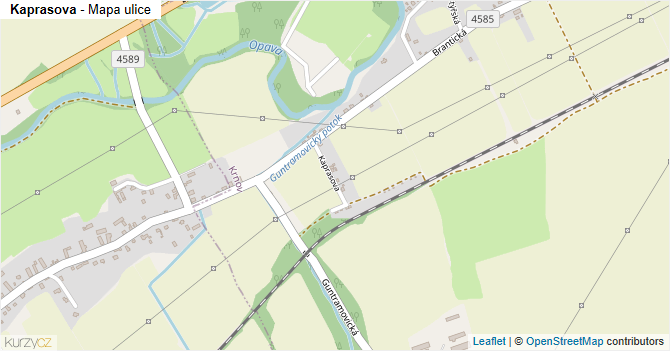 Kaprasova - mapa ulice