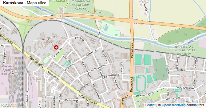 Karáskova - mapa ulice