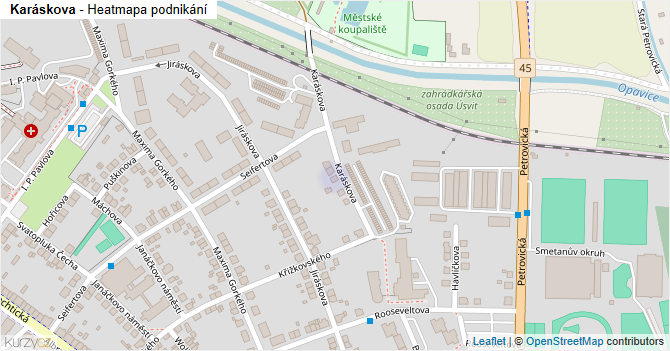 Karáskova - mapa podnikání