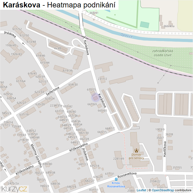 Mapa Karáskova - Firmy v ulici.