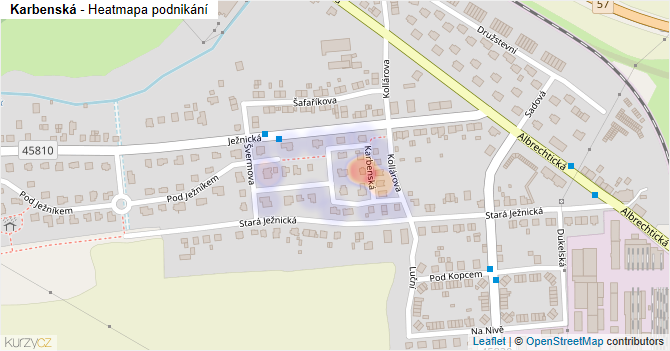 Karbenská - mapa podnikání