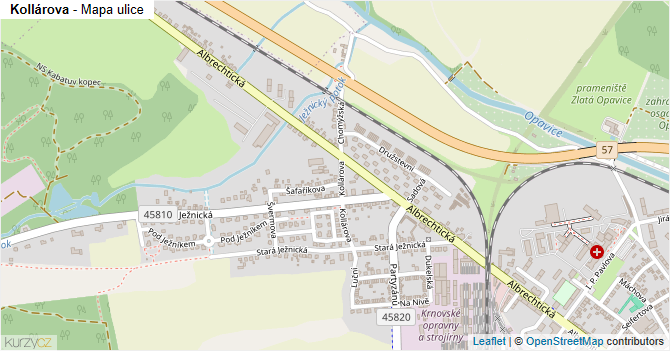 Kollárova - mapa ulice